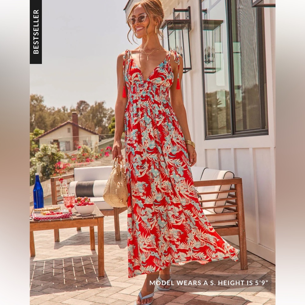 Vici Dreamy Coast Tropical Print Maxi Dress